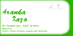 aranka kazo business card